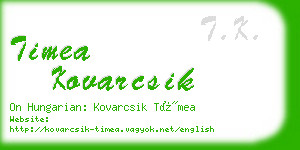 timea kovarcsik business card